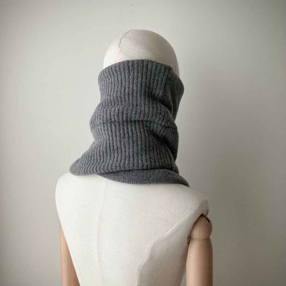 joodito yak wool sweater wrap preppy tie scarf japanese boro ribbed wide gray - Picture 7 of 12
